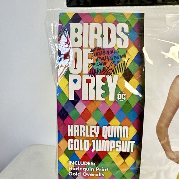 Harley Quinn Jumpsuit Birds of Prey Spirit Halloween Small Yellow Costume - Picture 5 of 6